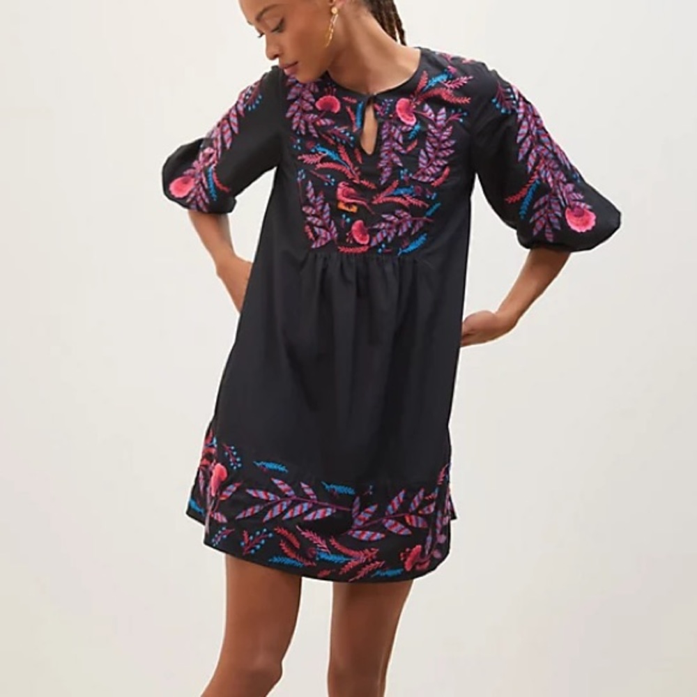 Anthropologie Maeve Embroidered tunic dress